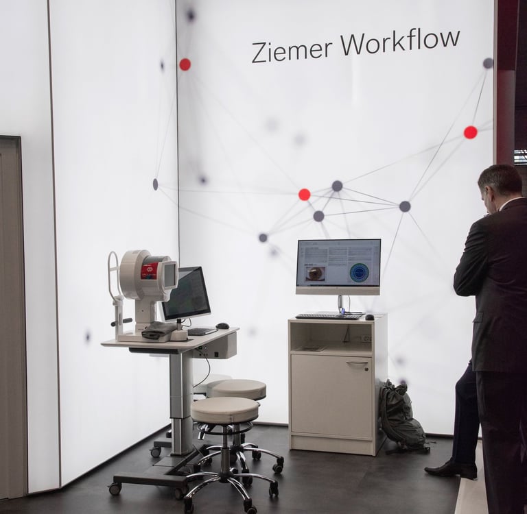 Präsentation des Ziemer Workflows und der GALILEI Diagnosegeräte an der Fachmesse.