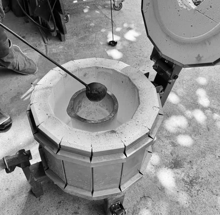 process fabrication sculpture bronze fusion coulée creuset