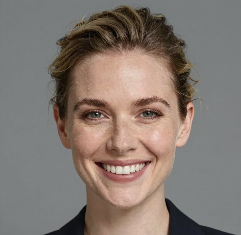 A close-up portrait of a person with natural light highlighting their expressive eyes and gentle smile.