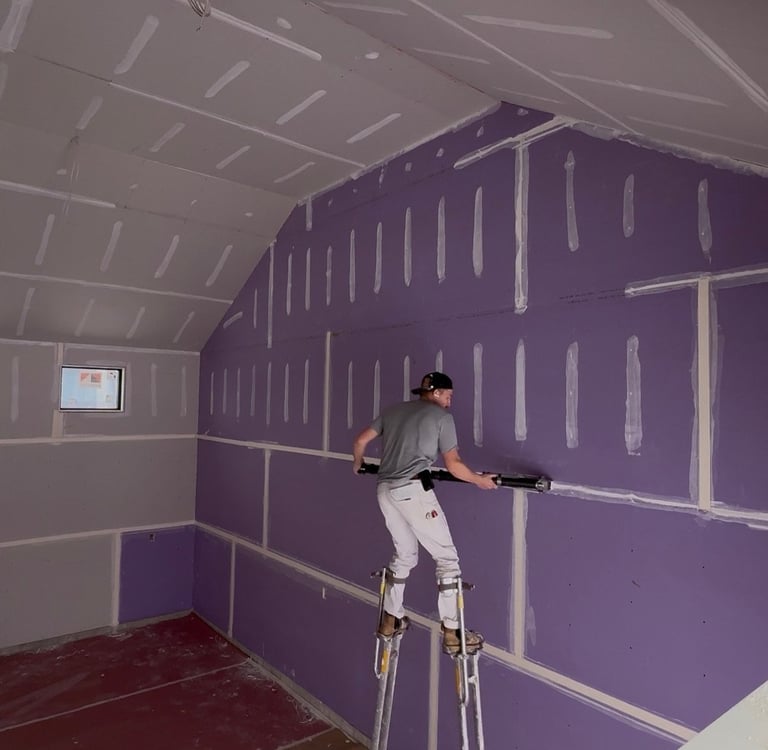 Cal Bakeberg, owner of C&B Drywall in Central MN