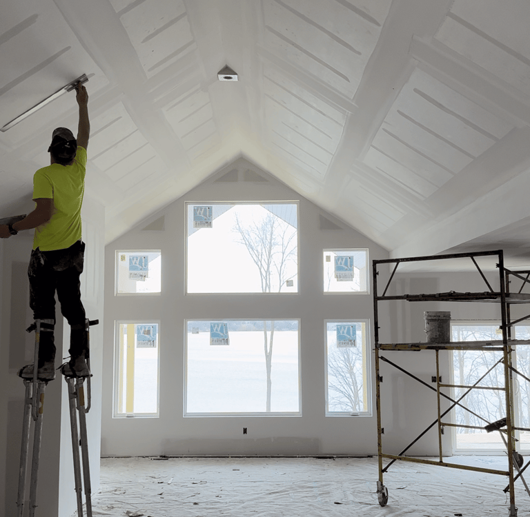 Owner, Cal, mudding residential ceiling