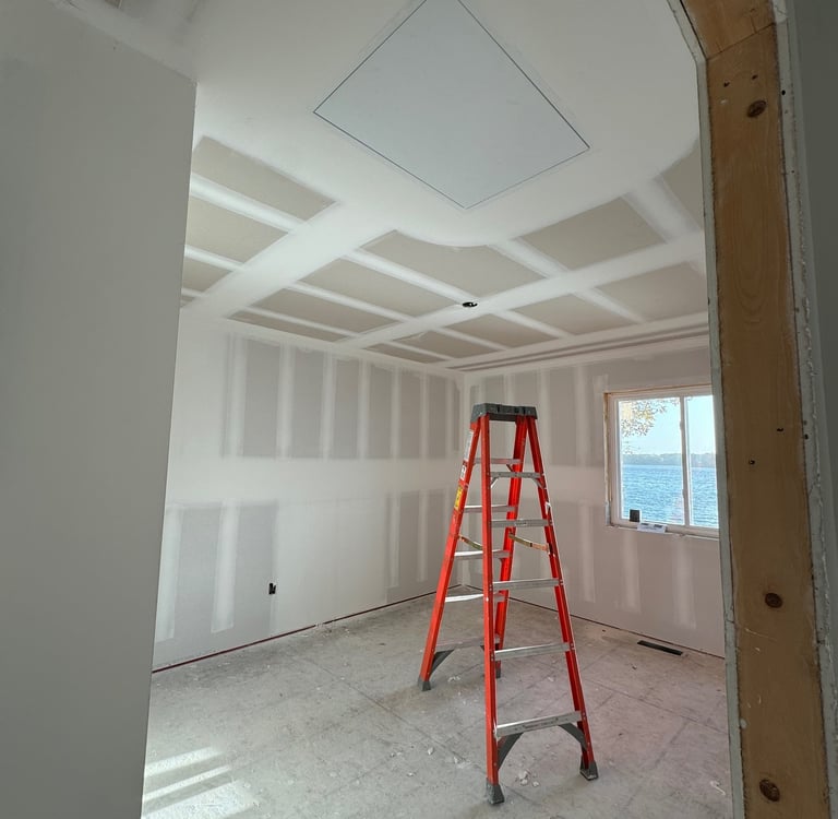 room with fresh drywall that is mudded and tapped in central mn