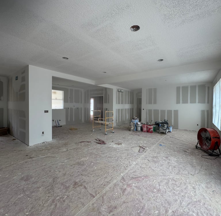 residential home with fresh mud and tape on walls