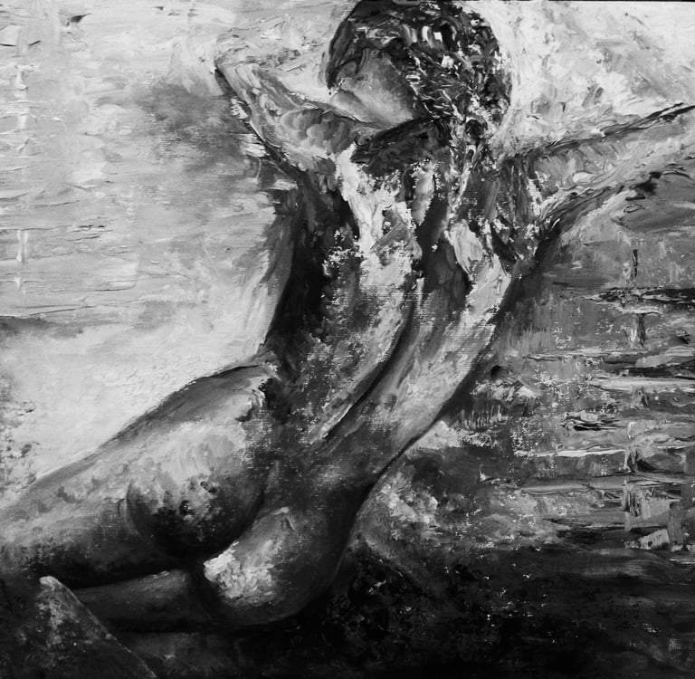 Misterio oculto. Serie grises. Oleo