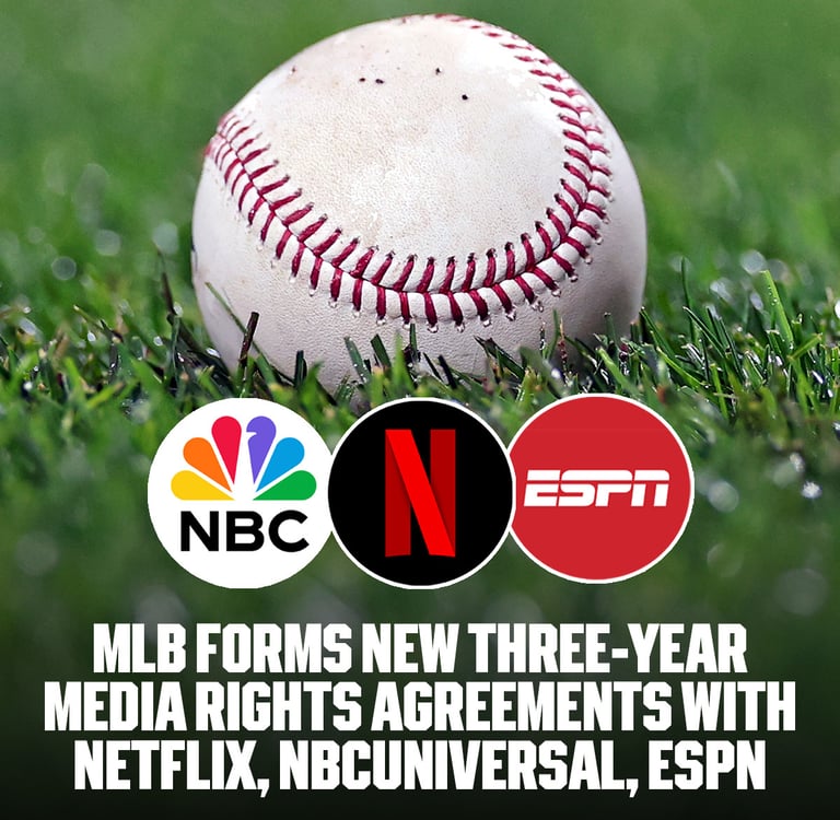 MLB Forms new 3-year Media Rights Agreements with Netflix, NBCUniversal, and ESPN