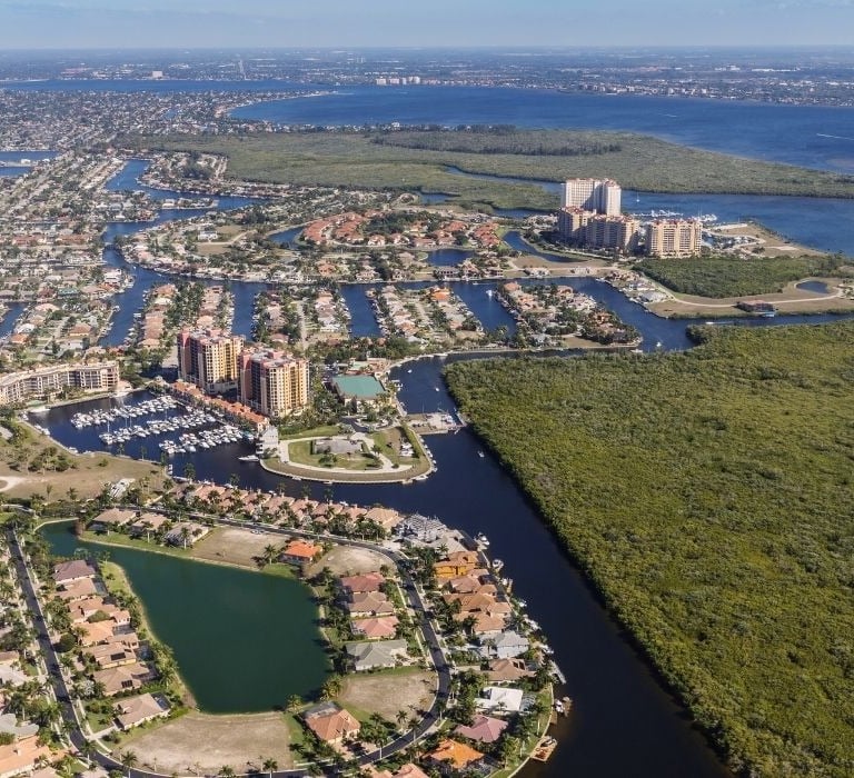 arial image of hollywood, Florida