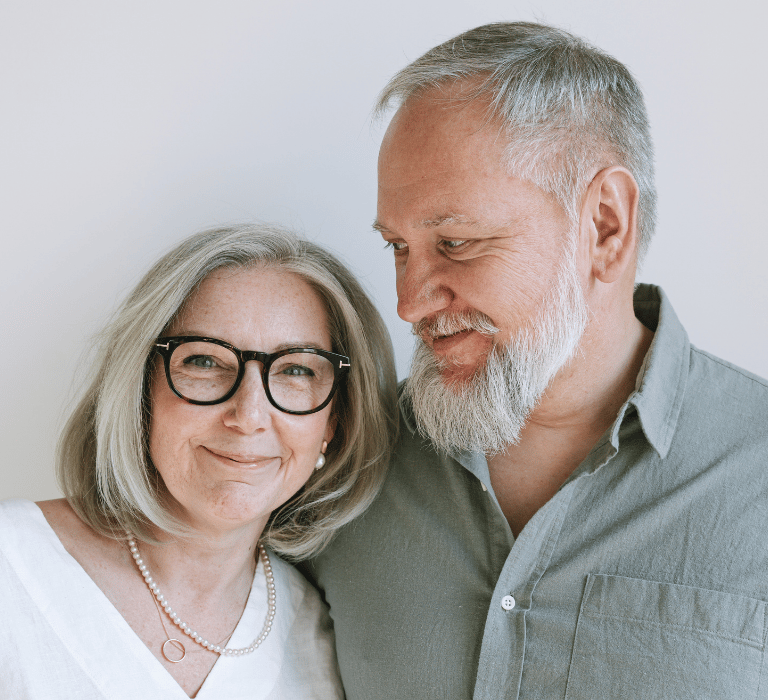 middle age couple smiling together