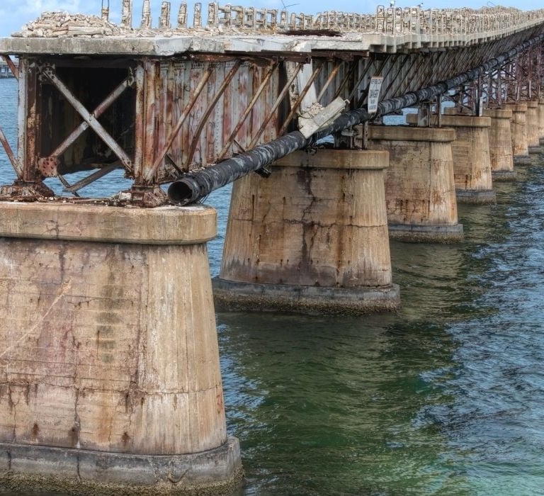 old henry flagler railroad bridge over water