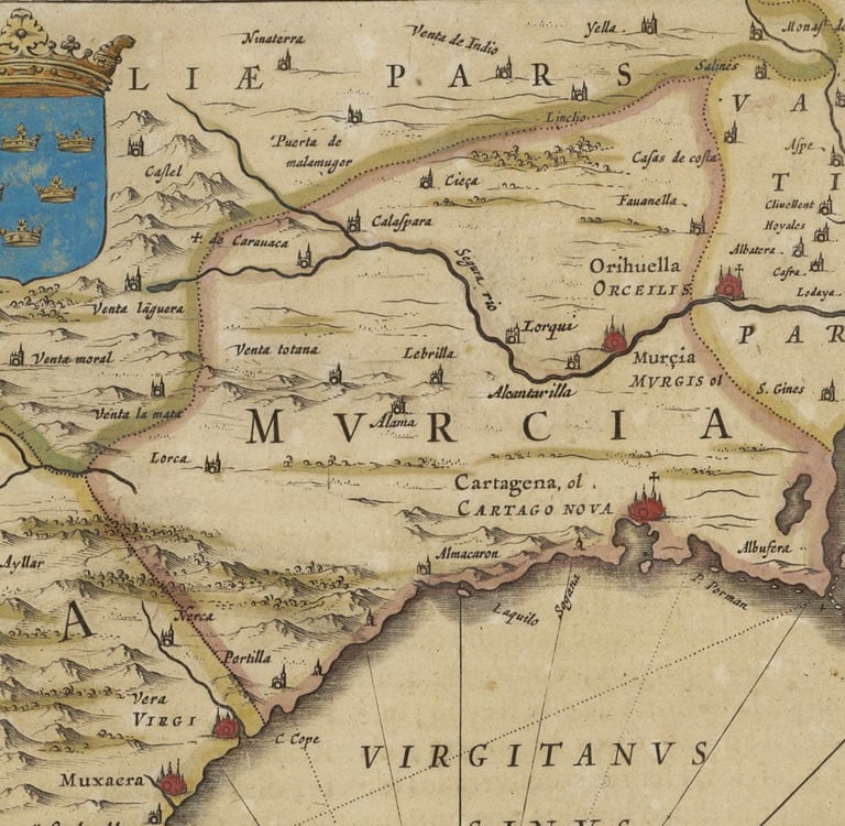 Representation of the Kingdom of Murcia in the atlas "Geographia Blaviana" by Joan Blaeu (1659). IGN
