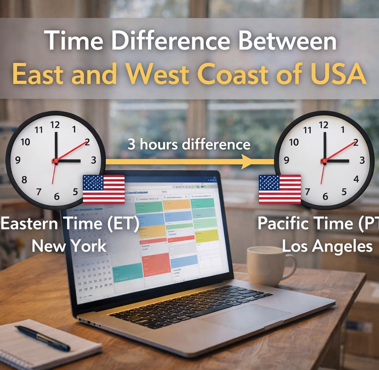 Time Difference Between East and West Coast of USA_globalsellertime.com