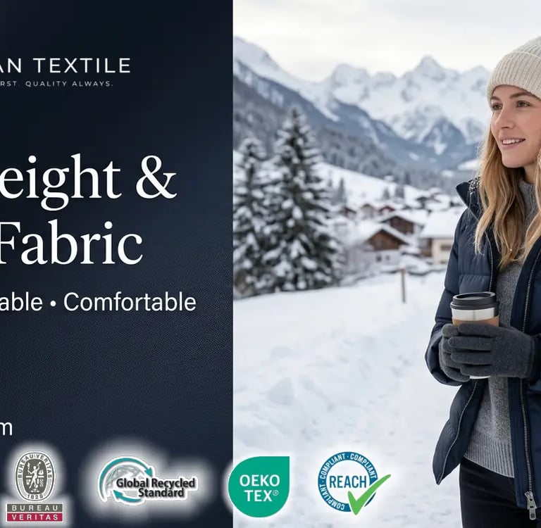 lightweight warm fabric for winter jackets with windproof and thermal performance