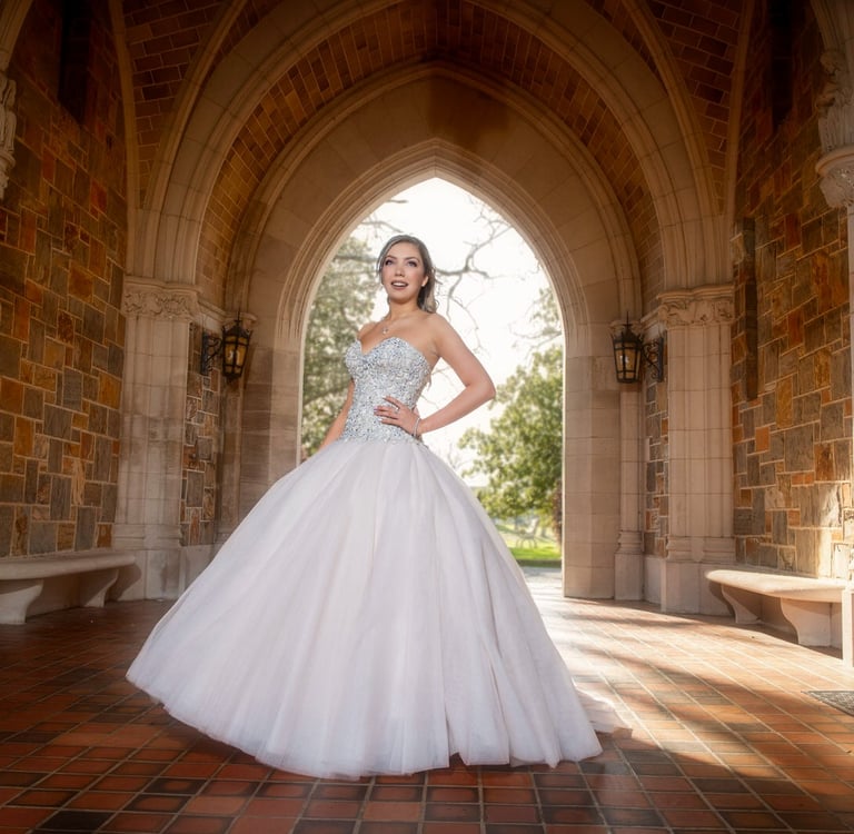 Quinceañera photography in Atlanta wearing pink dress