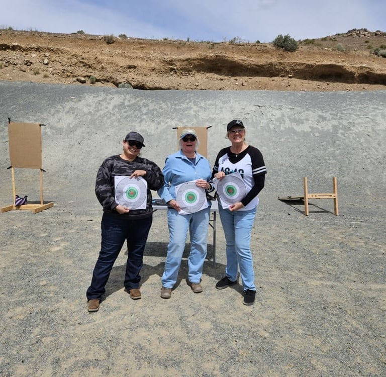 Beginner participating in First Shots firearm training in Carson City Nevada