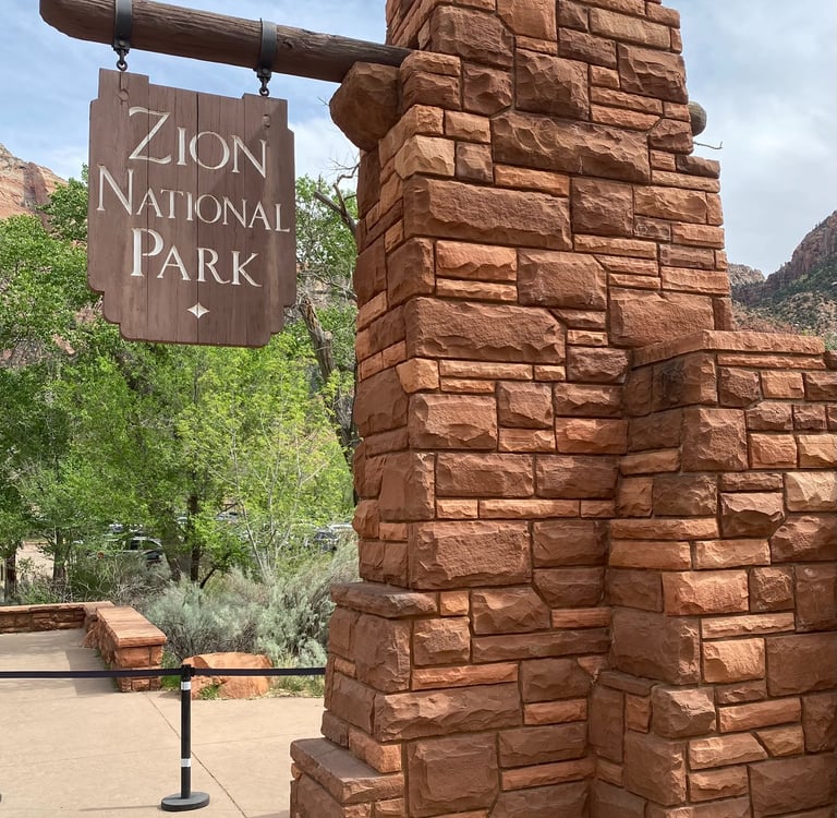 just over the pedestrian bridge of the Pa'rus Trail