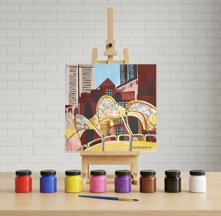 Abstract Inner Harbor painting Art print or Original painting, gallery wrapped