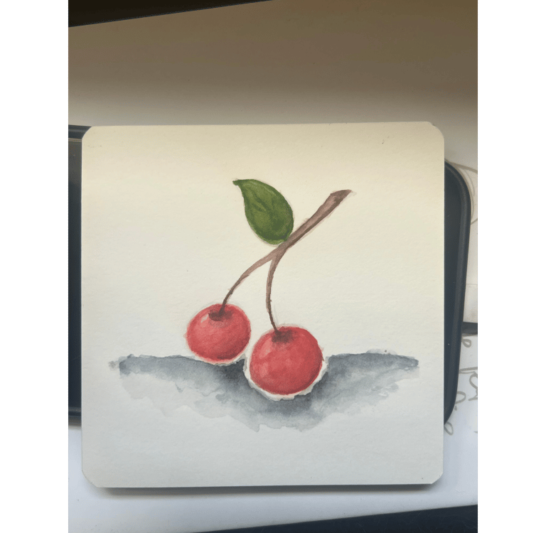 First Pick: A cherry watercolor painting