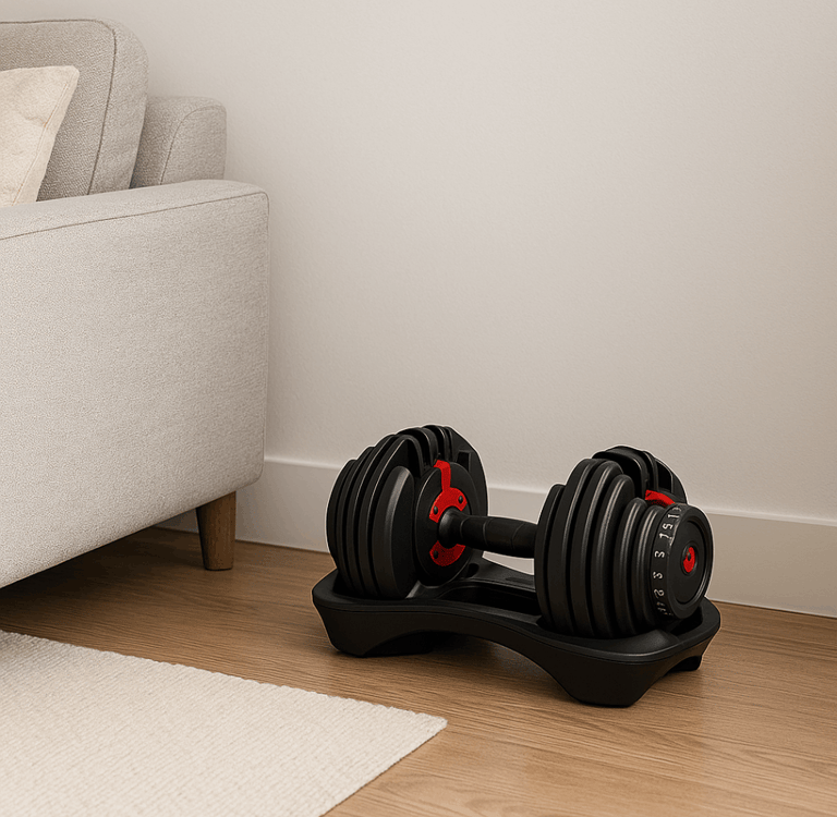 Bowflex SelectTech 552 on a wooden floor