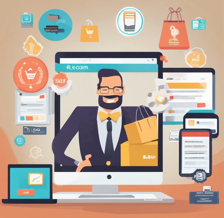 a businessman with a beard, holding a box