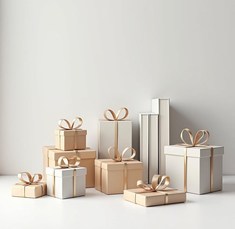 El Top 10 de Regalos 2024 puestos en una mesa Blanca