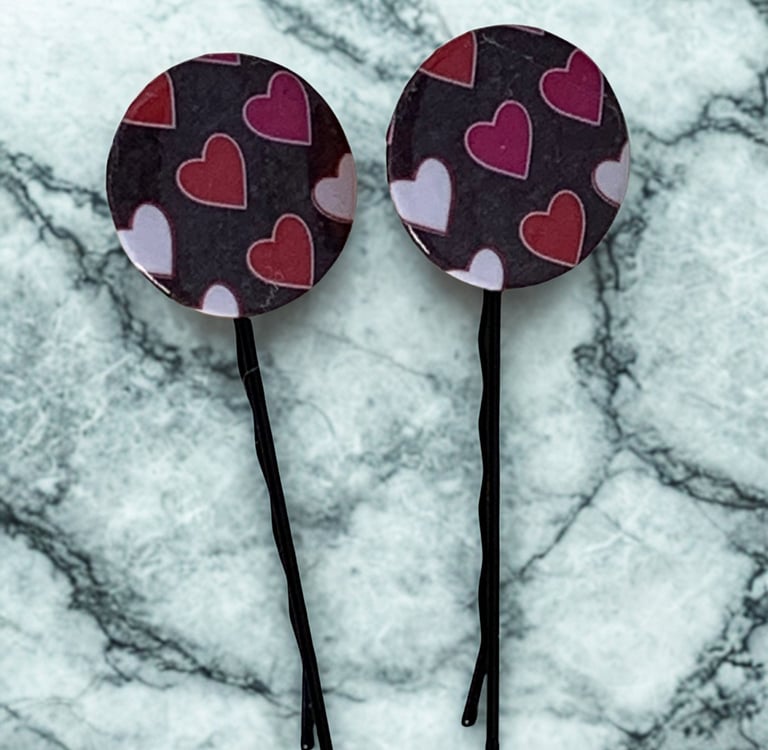 Heart Hair Pins