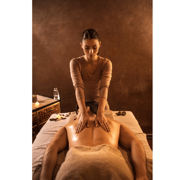 woman massaging man