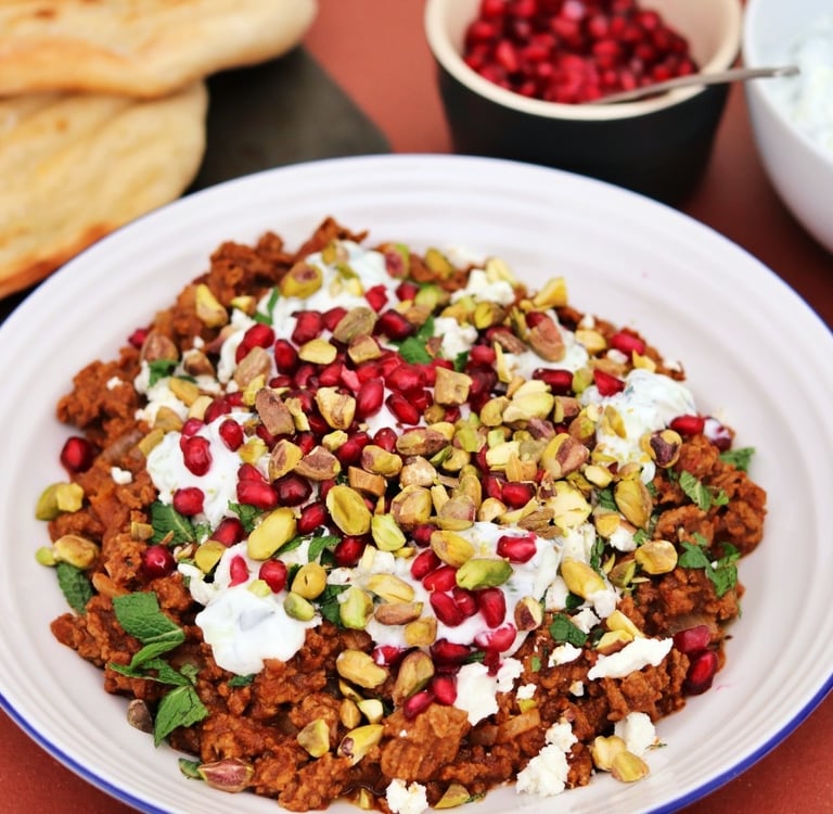 Spiced Lamb with Flatbread