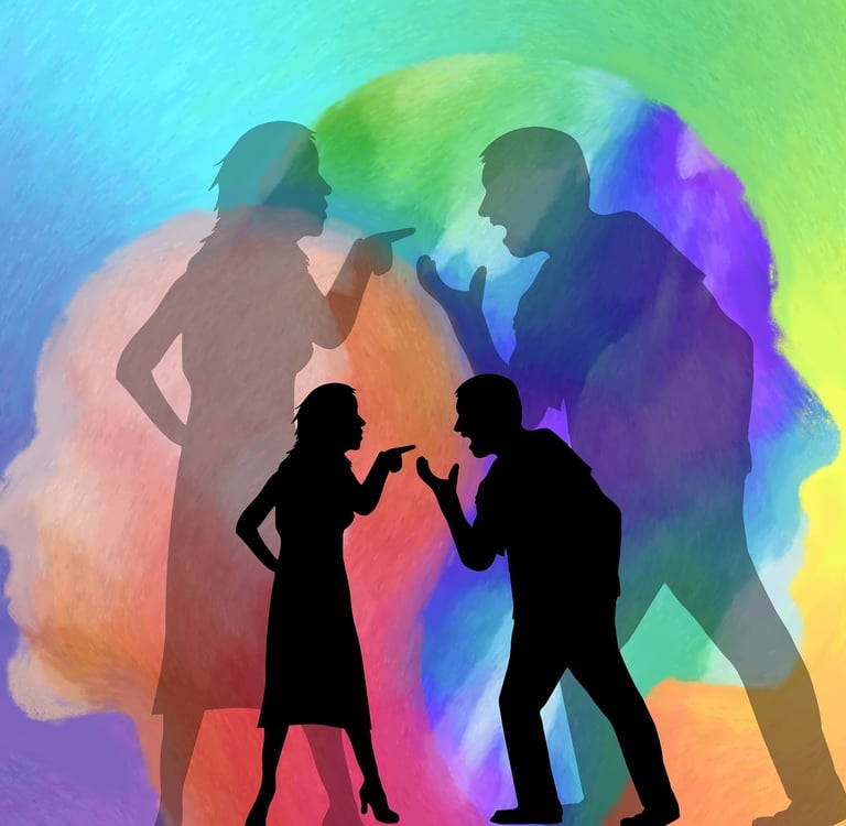 Streit Szene zwischen Frau und Mann