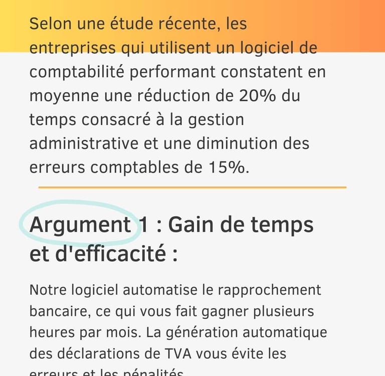 Argumentaire d'achat : exemple pour logiciel de comptabilité