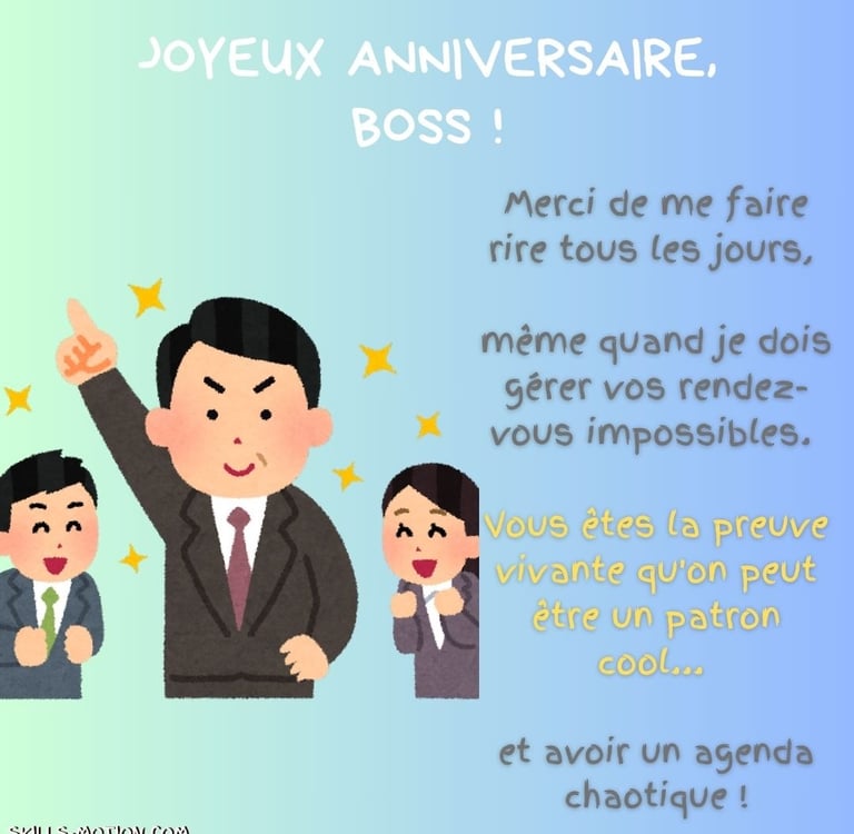 carte anniversaire patron humour