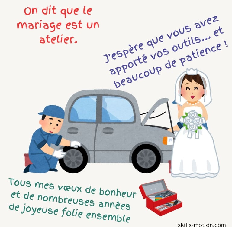 carte felicitation mariage humour