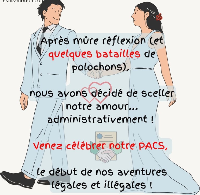 carte invitation PACS mariage humoristique