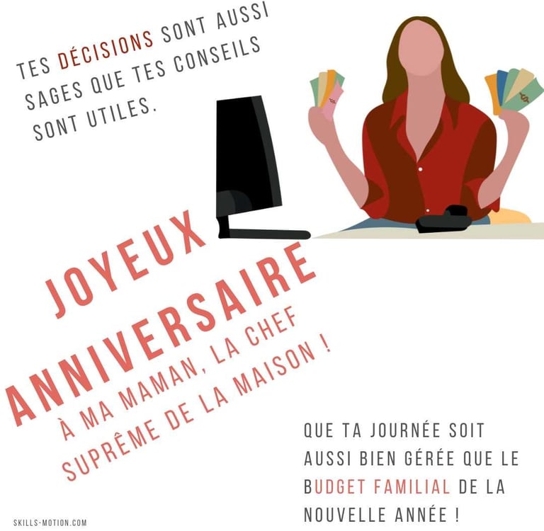 dessin de joyeux anniversaire pour sa maman avec humour