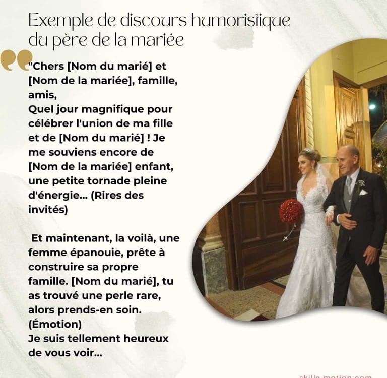 Exemple de discours humoristique du pere de la mariee