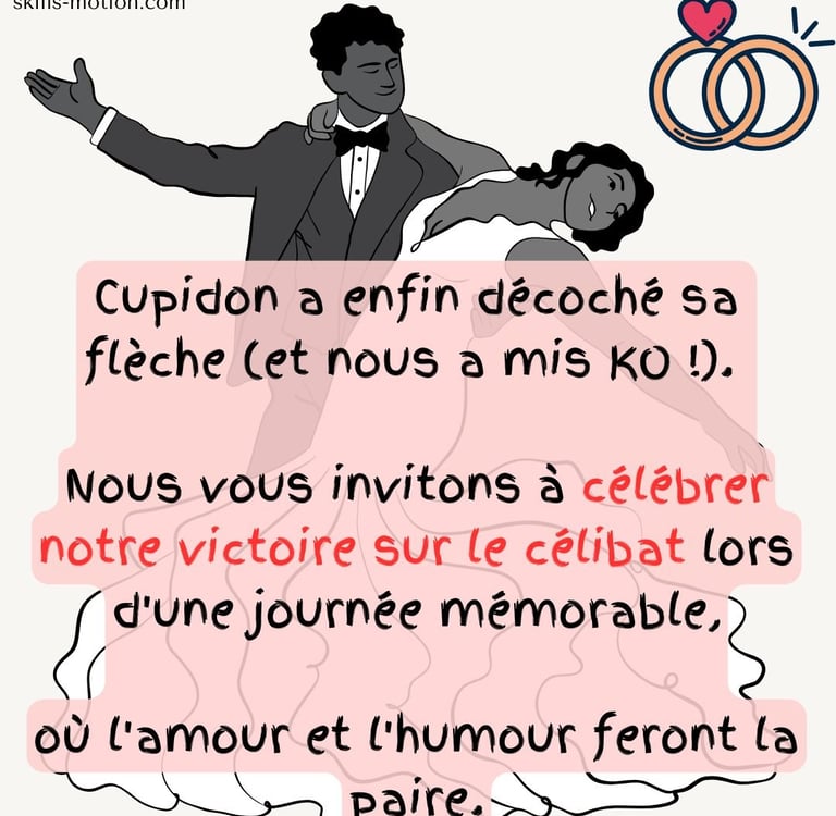 faire-part de mariage avec texte humoristique et romantique