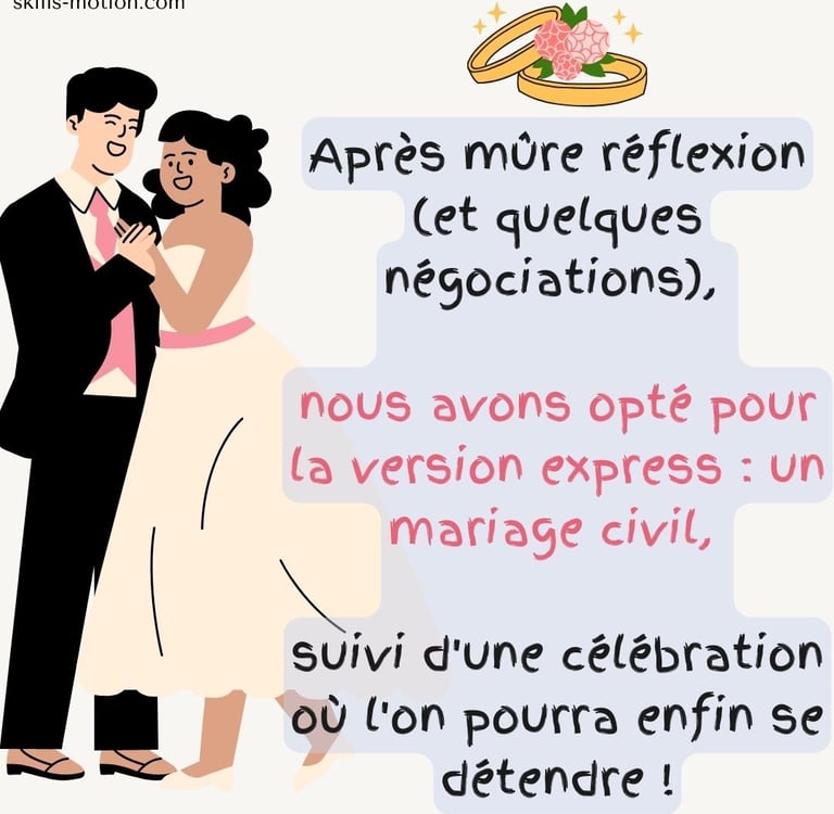faire-part de mariage civil humoristique et comique