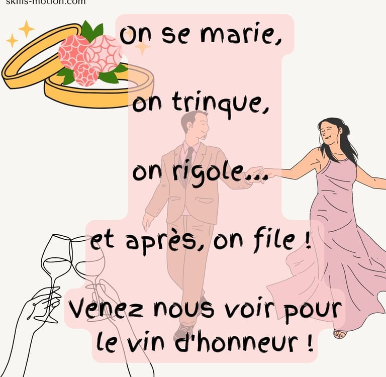 faire-part de mariage humoristique vin honneur uniquement