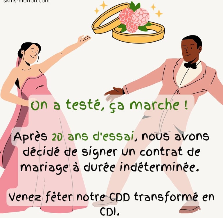 faire-part de mariage humour apres 20 ans vie commune