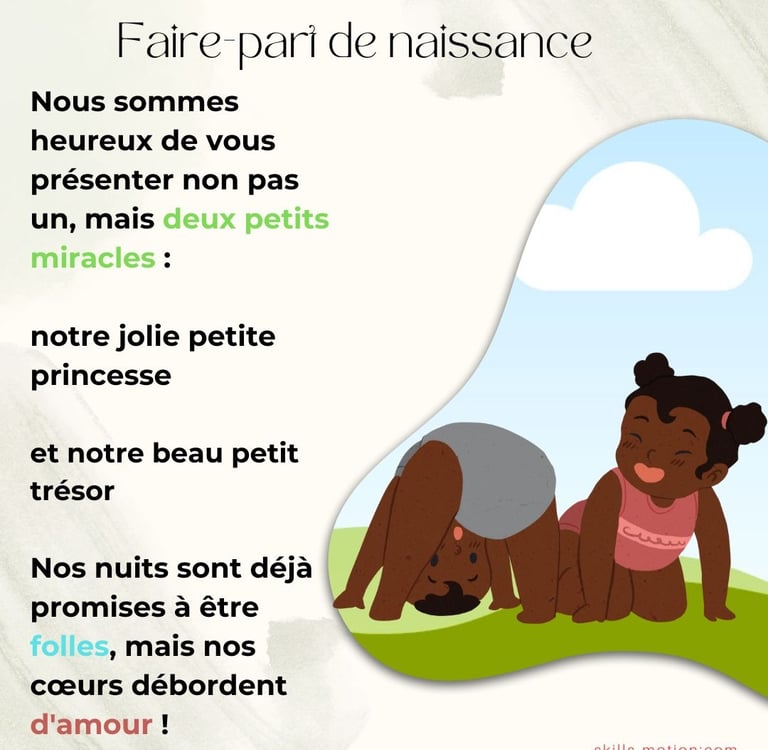 faire-part de naissance frere et soeur humour