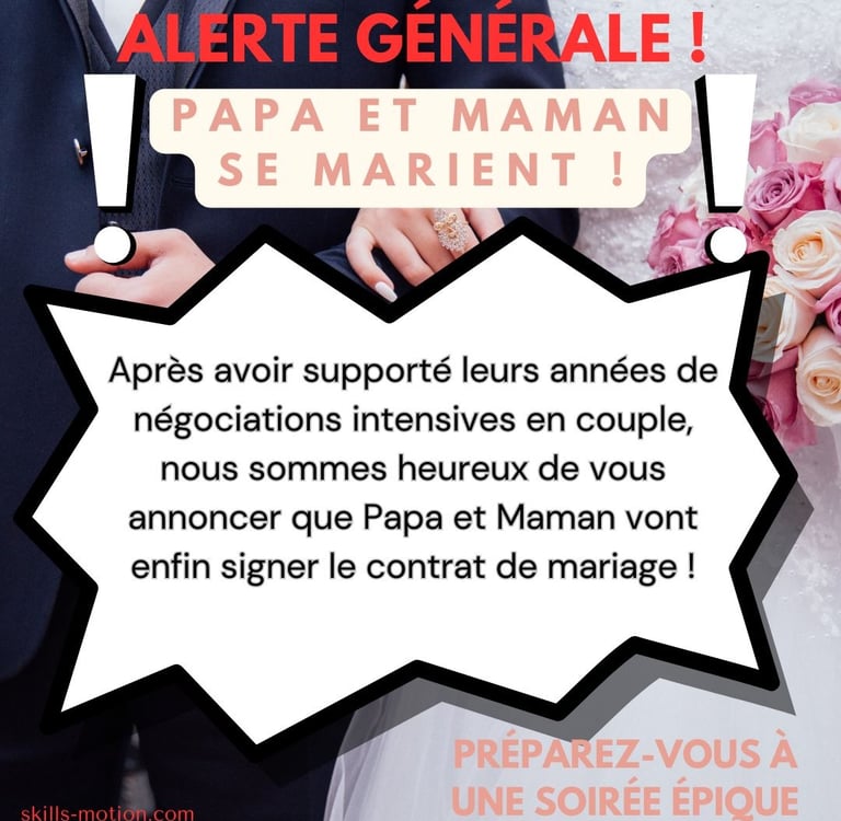 faire-part mariage humoristique papa et maman se marient