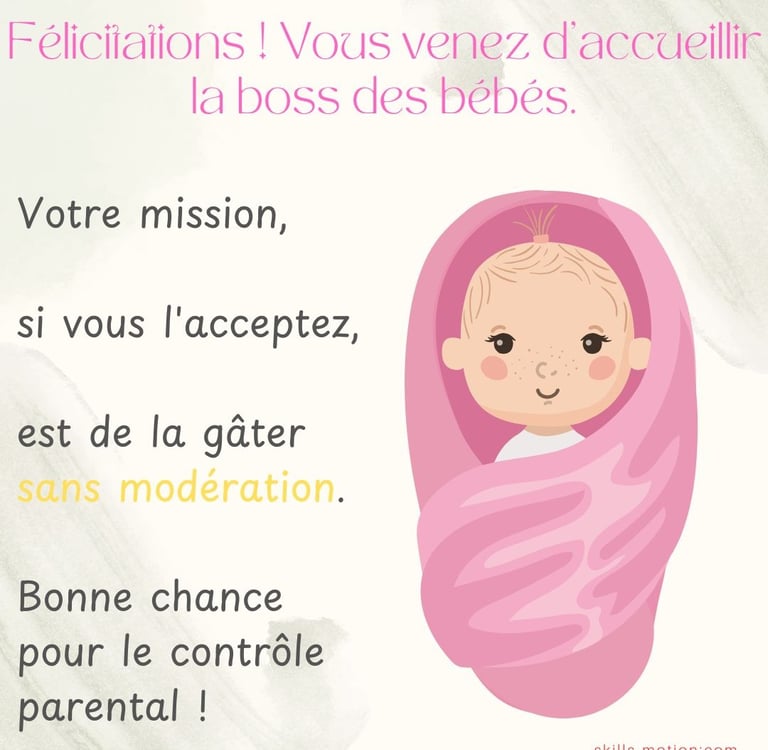 felicitation de naissance humoristique fille