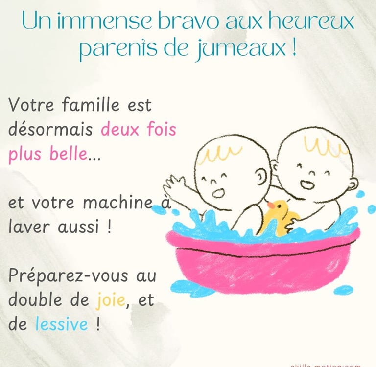 felicitation naissance jumeaux humour