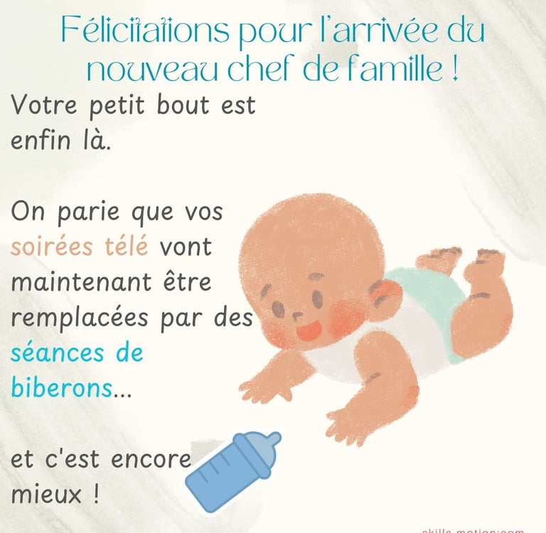 felicitations naissance humour image garcon