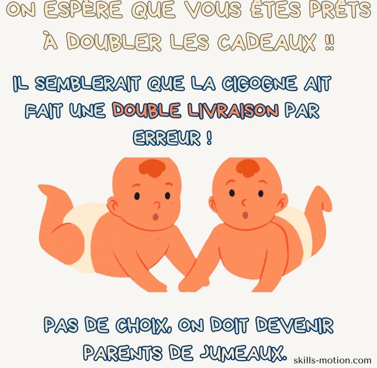 image annonce grossesse humour jumeaux