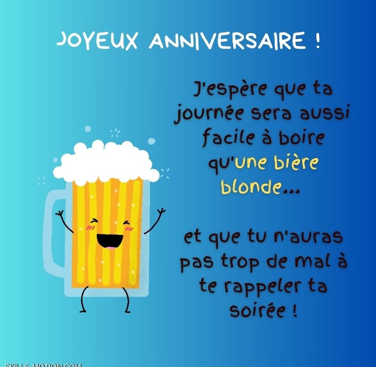 image joyeux anniversaire humour biere