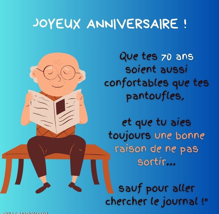 image joyeux anniversaire humour homme 70 ans