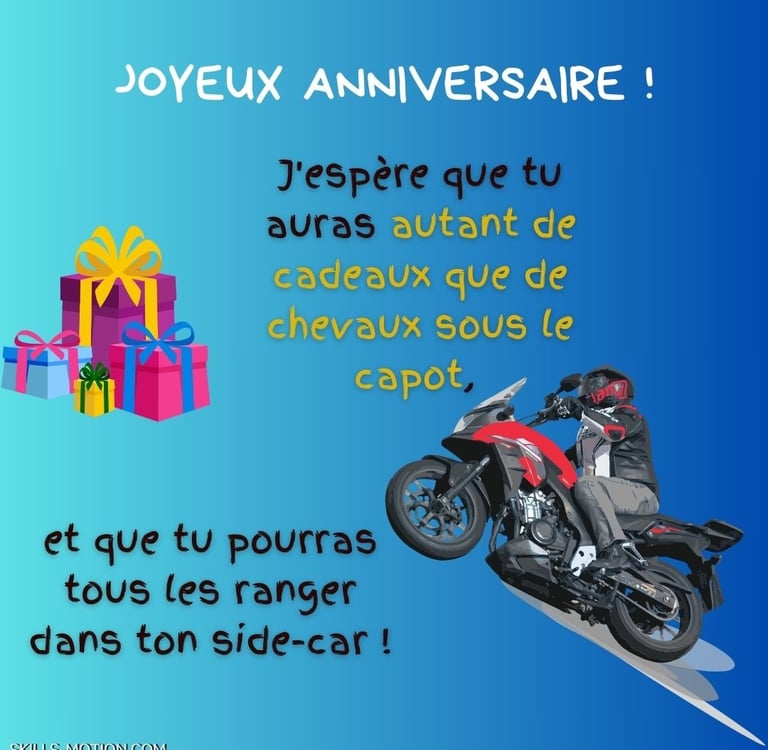 image moto joyeux anniversaire motard humour