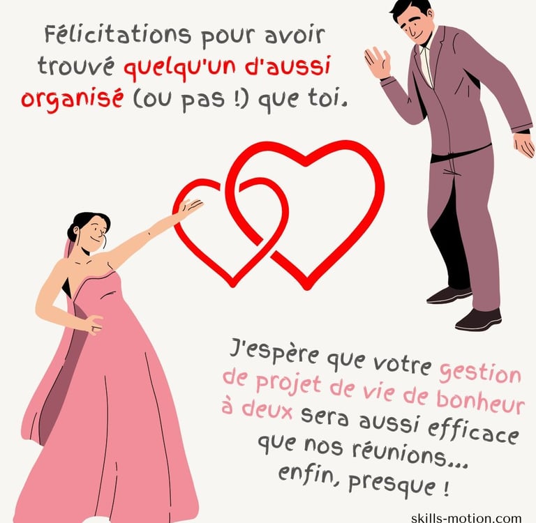 message pour carte mariage collegue humour