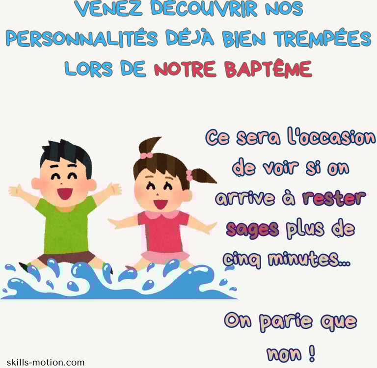 photo faire-part bapteme humoristique frere et soeur