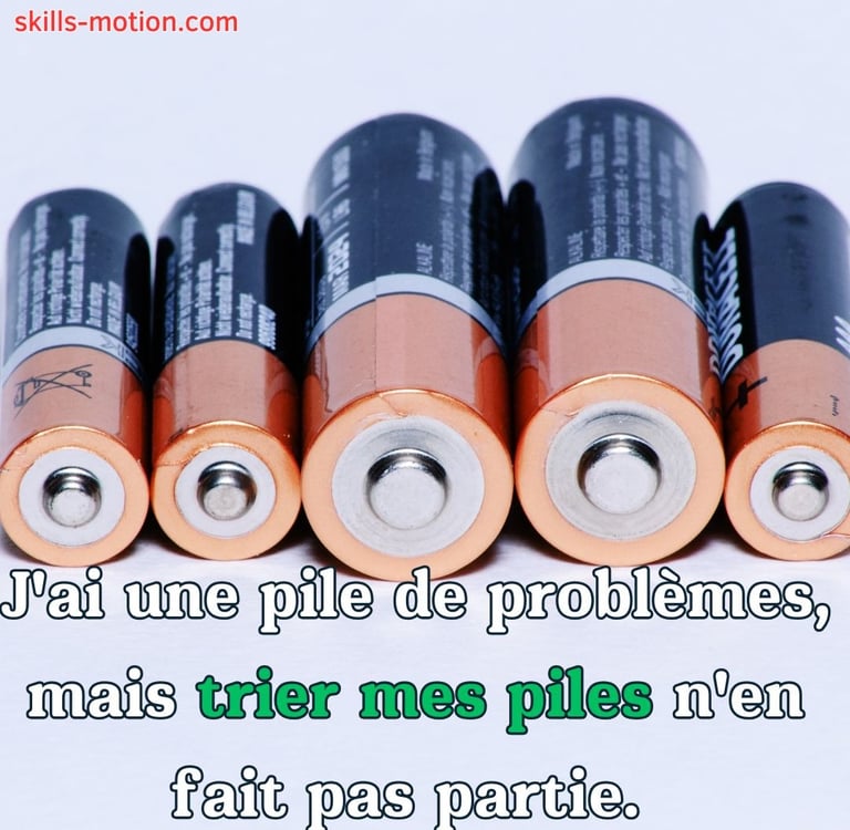 slogan drole affiche de recyclage de piles