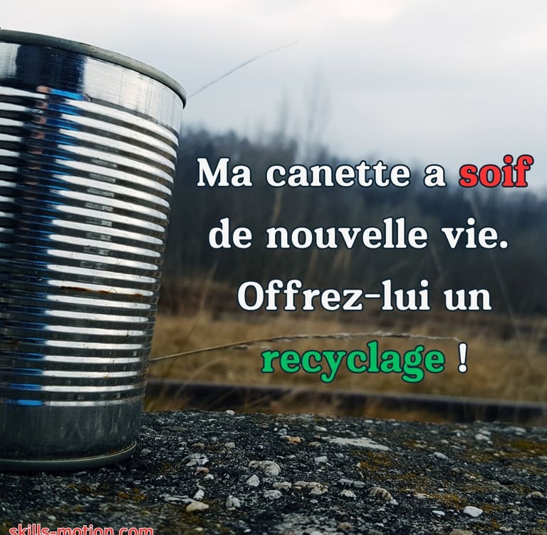 slogan drole affiche recyclage canette